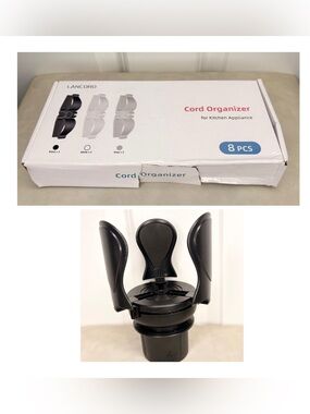 Car Cup Holder Expander + Cord Organizer Set 8pc Kitchen Bundle